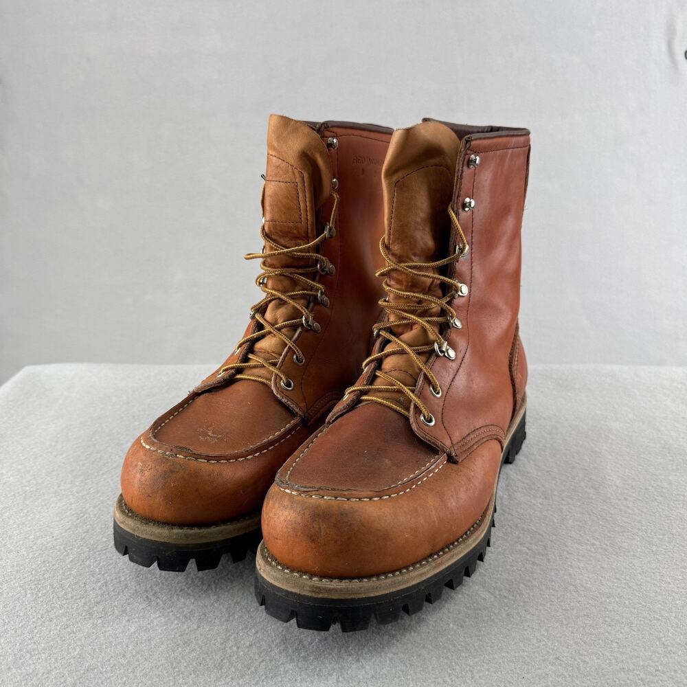 Vintage Red Wing Irish Setter Boots Mens Size 10.5D Brown Leather Moc Toe Vibram